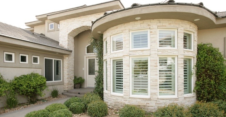 Exterior view of shutters St. George home